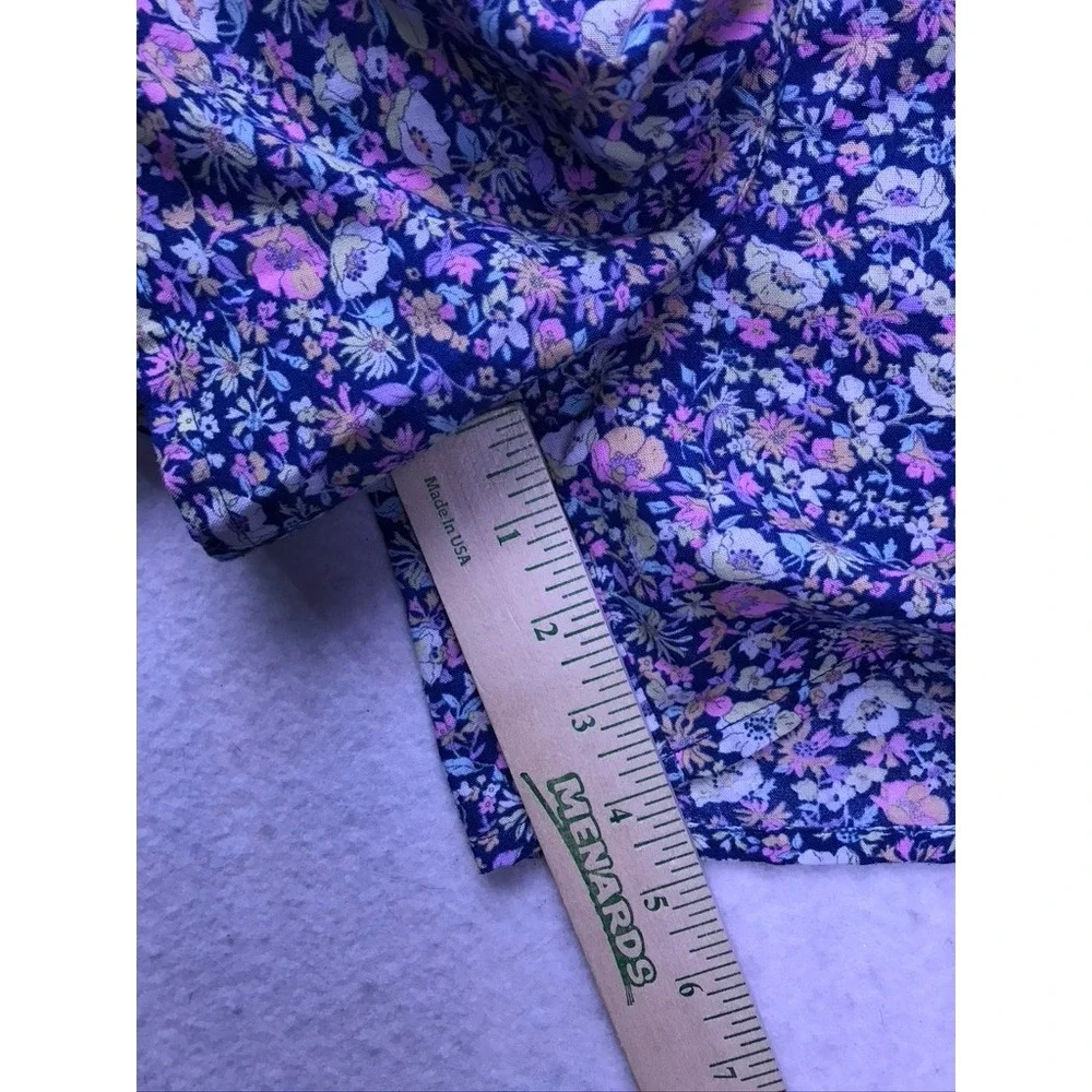 Gap Kids Pajama Set Kids 12 Plus Purple Floral Short Sleeve Button Up Sleepwear